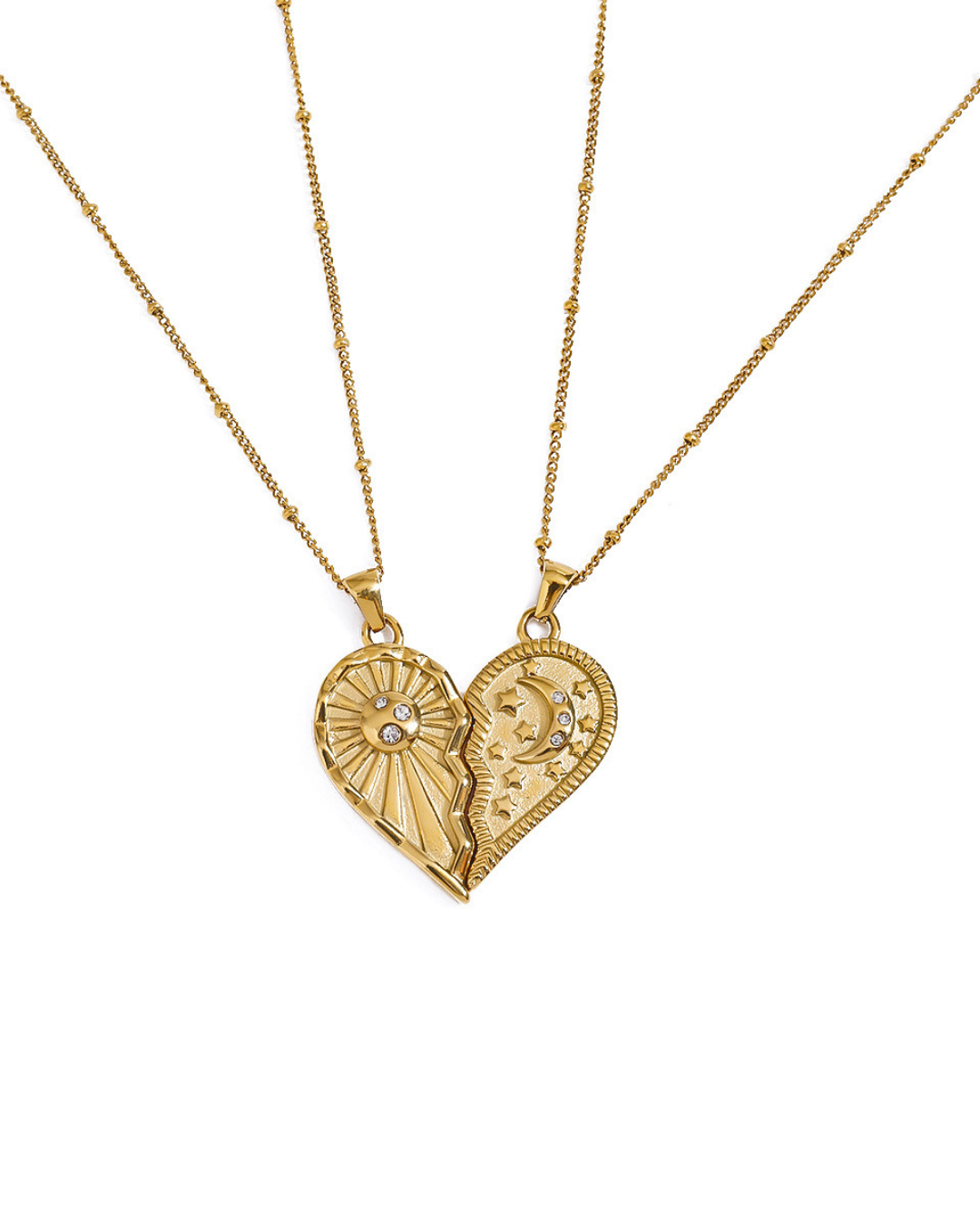 316L Sun & Moon Heart Necklace 詳細画像3｜Misy Jewelry