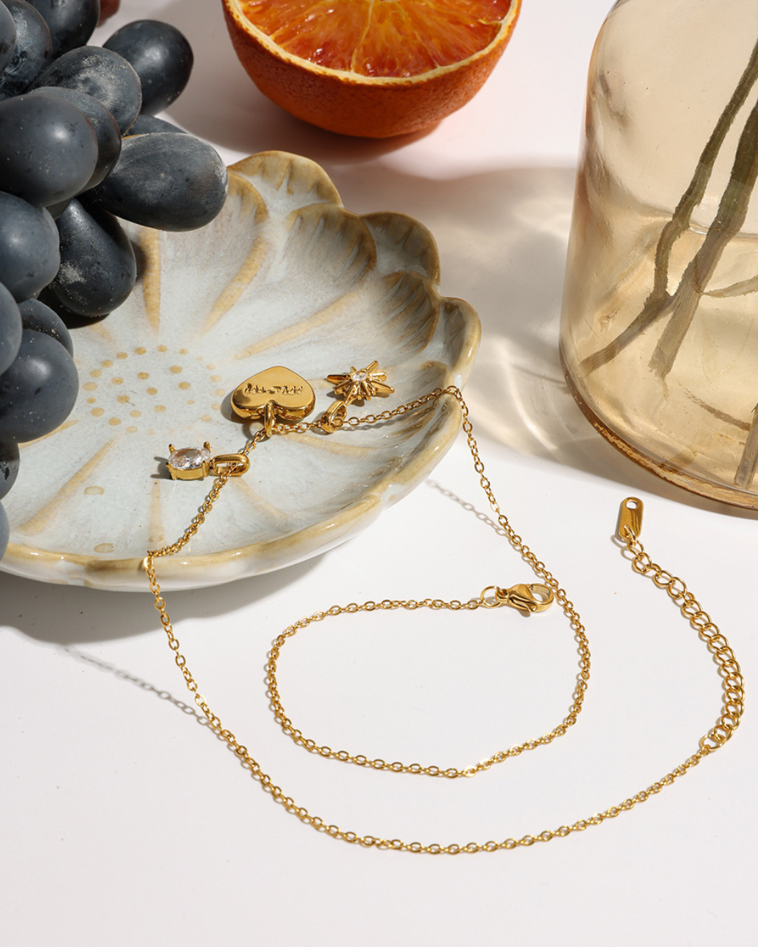 316L Mom Heart Triple Charm Necklace — ディテール | ネックレス | サージカルステンレス316L | Misy Jewelry