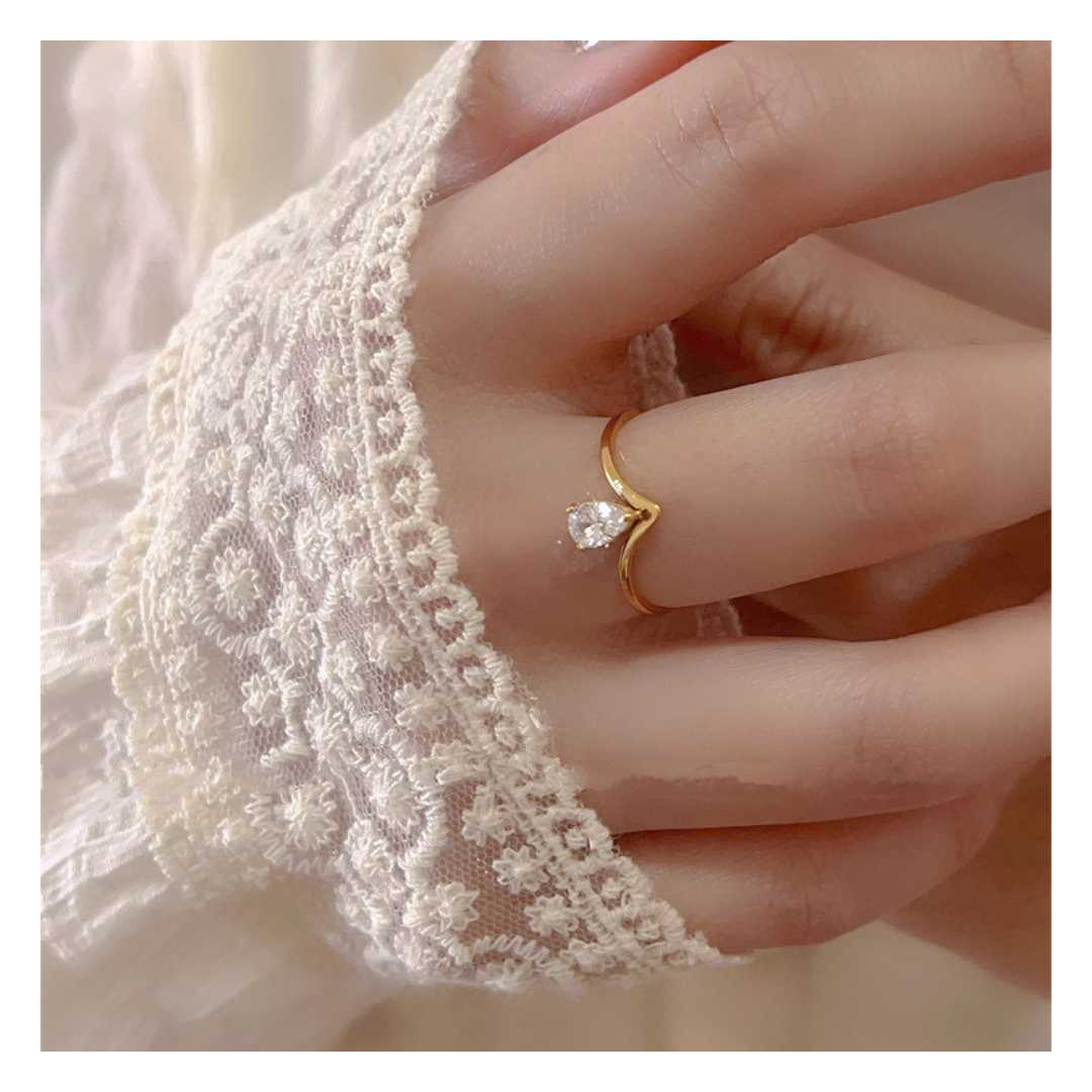 316L V Zirconia Ring 詳細画像1｜Misy Jewelry