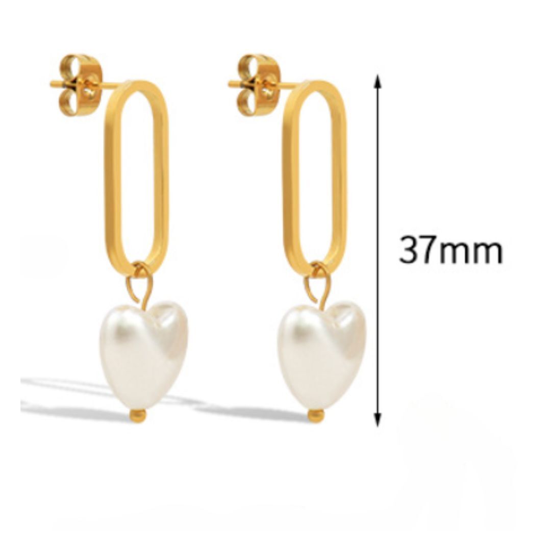 316L Heart Perl Chain Pierce — 着用イメージ | ネックレス | サージカルステンレス316L | Misy Jewelry