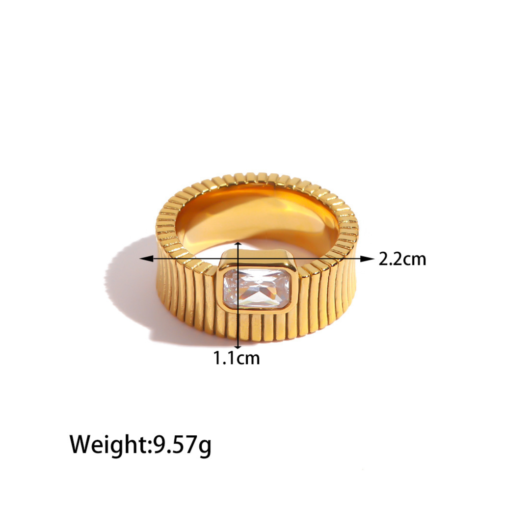 316L Square Zirconia Ring — ディテール | リング | サージカルステンレス316L | Misy Jewelry