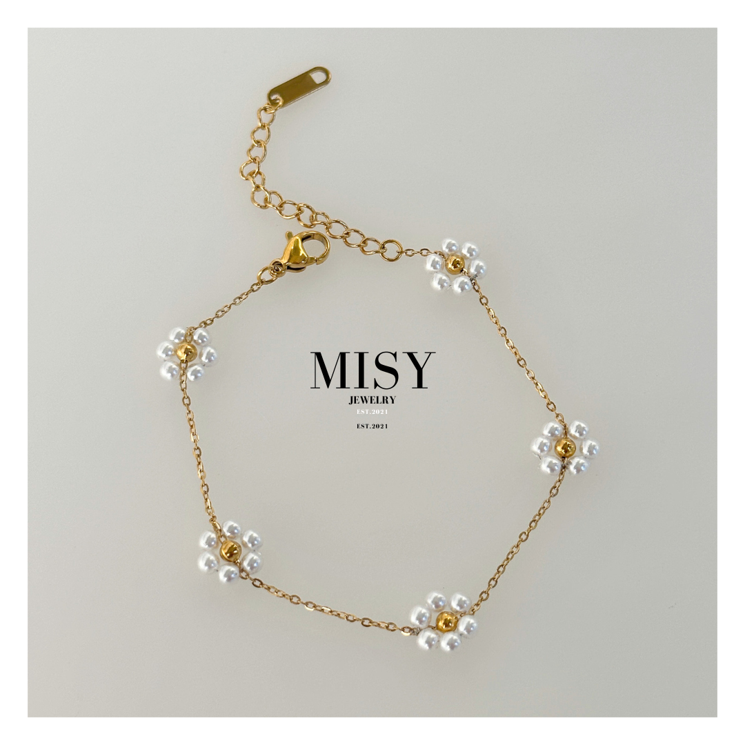 316L Flower Chain Bracelet 詳細画像1｜Misy Jewelry
