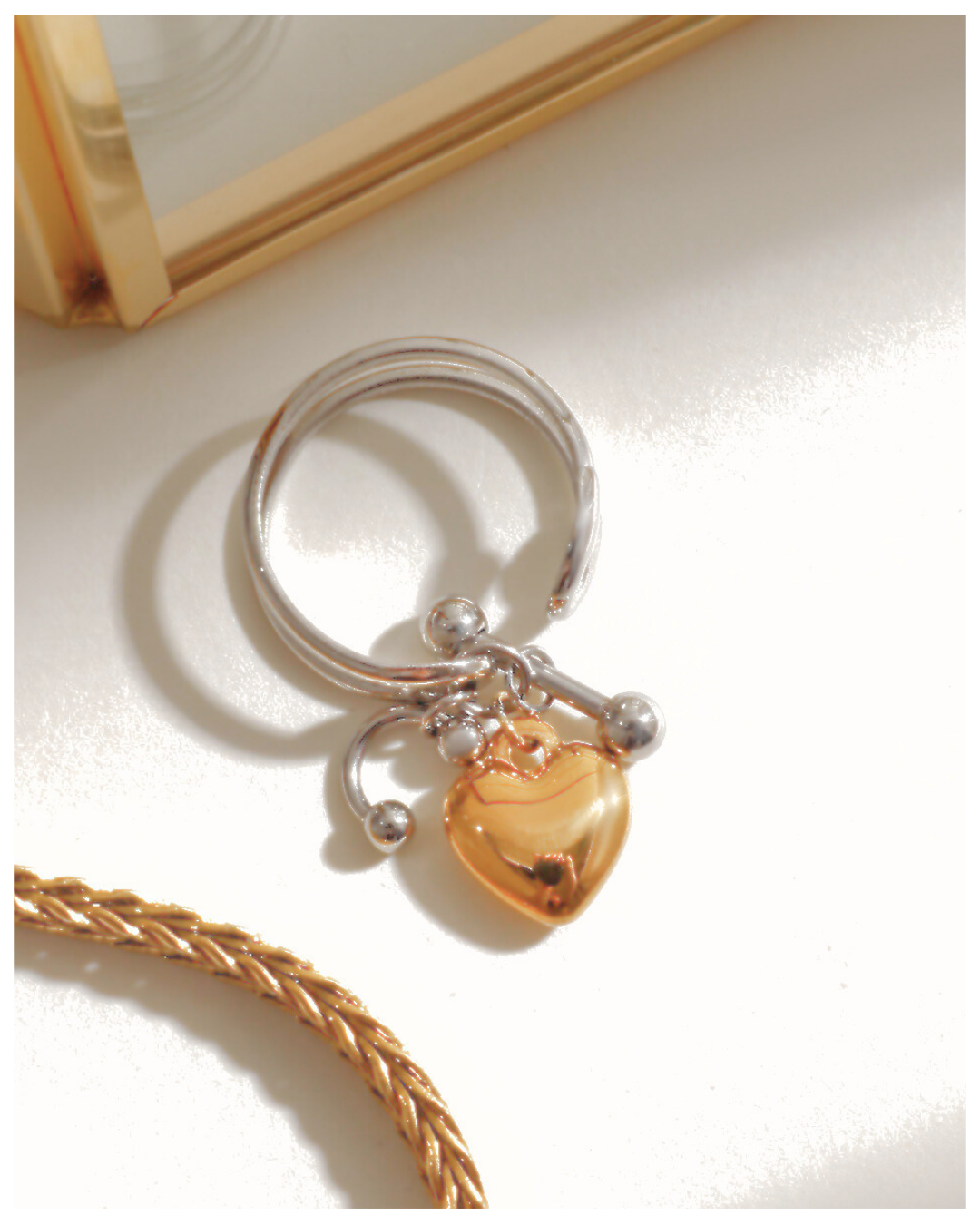 316L Bi-Color Spring Heart Ring 詳細画像4｜Misy Jewelry