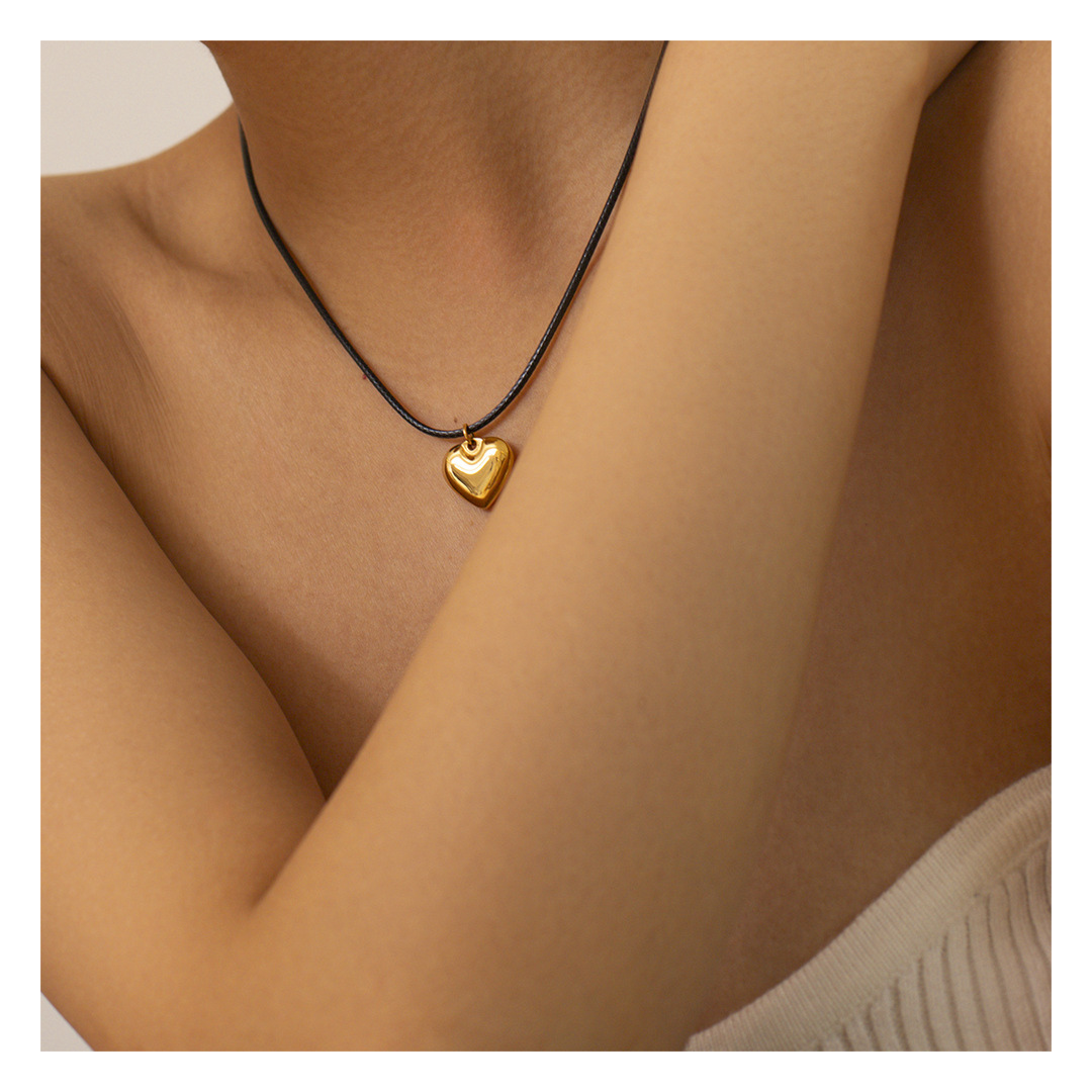 316L Rope Heart Necklace 詳細画像7｜Misy Jewelry