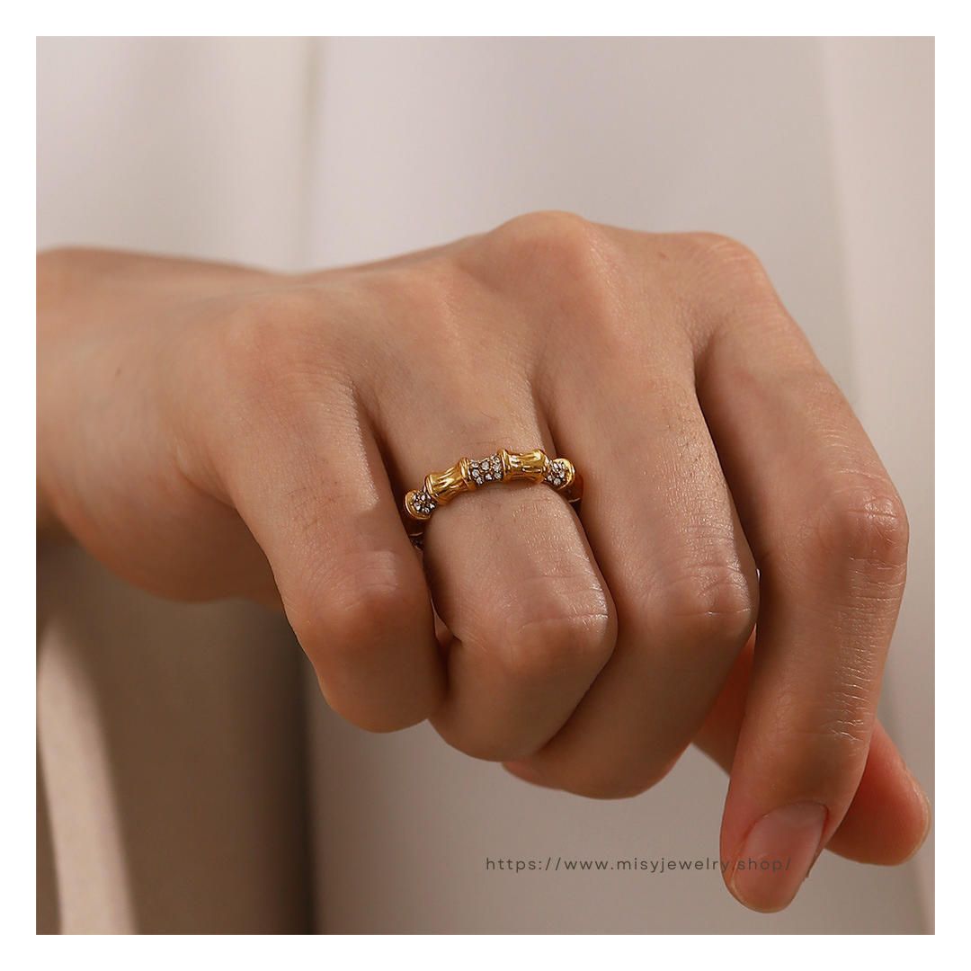 316L Mutual Zirconia Ring - リング｜Misy Jewelry