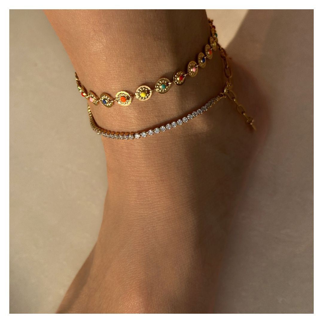 316L Chain & Zirconia Bracelet or Anklet - ブレスレット｜Misy Jewelry
