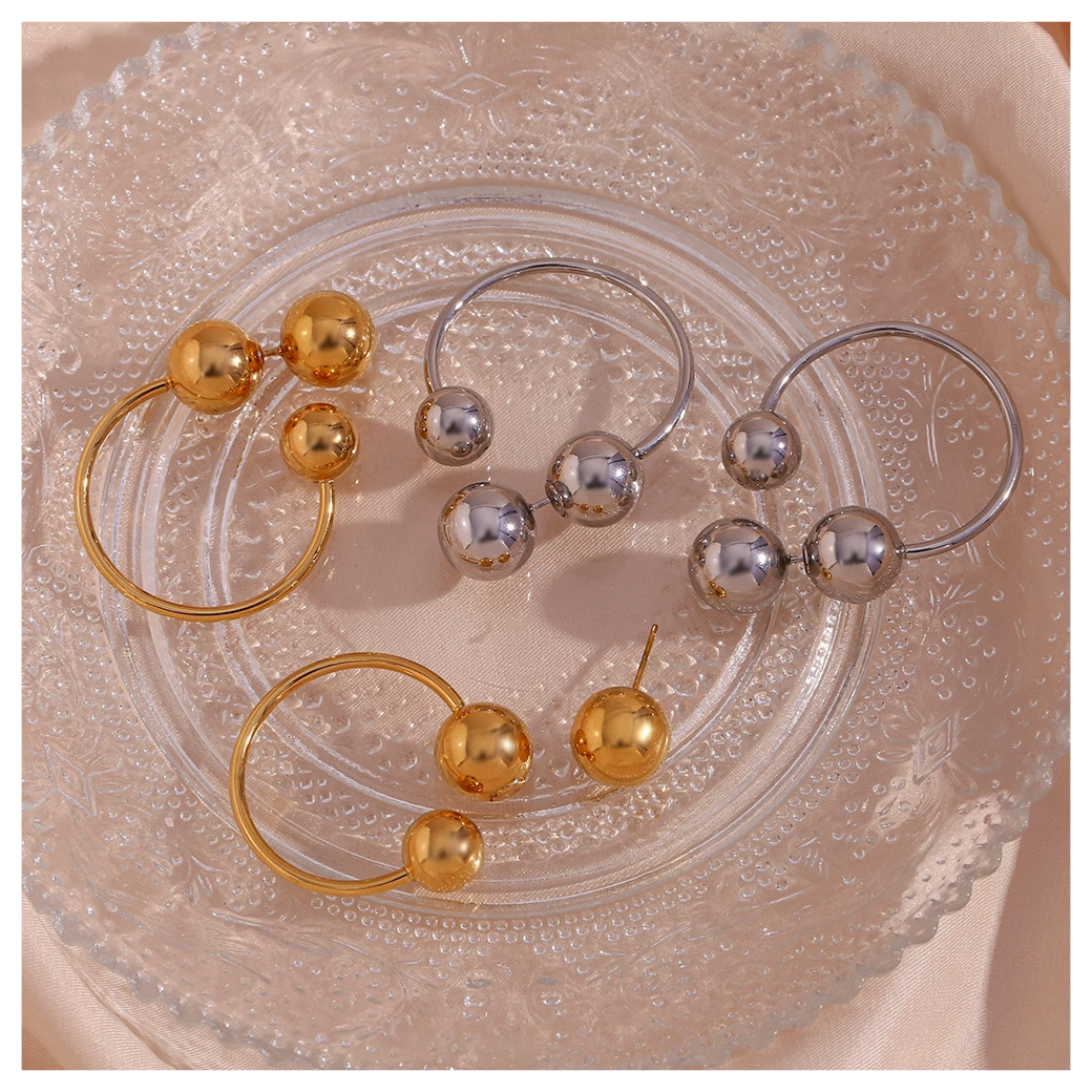 316L Elegant Sphere Earrings — ディテール | リング | サージカルステンレス316L | Misy Jewelry