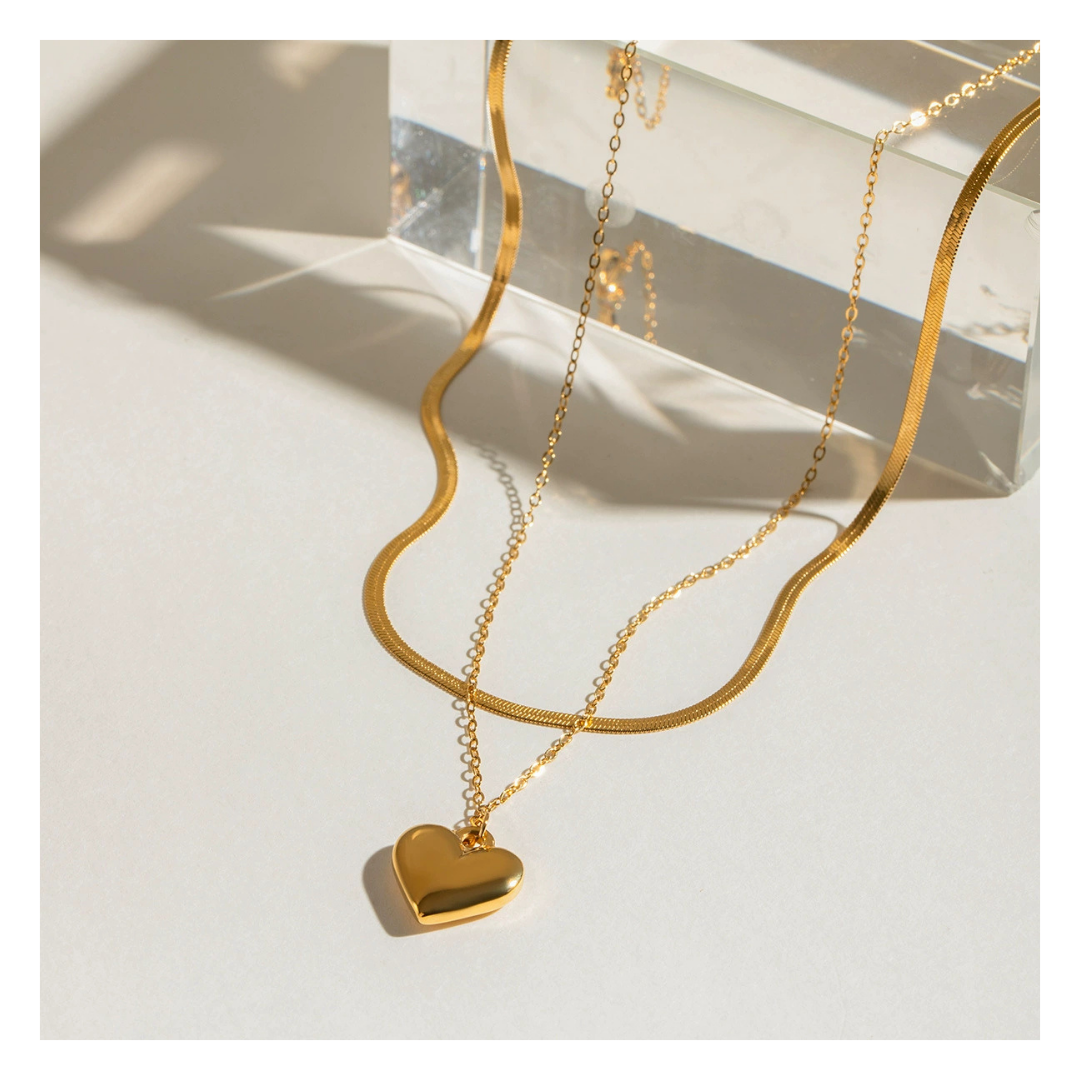316L Luna Heart Dual Necklace — ディテール | ネックレス | サージカルステンレス316L | Misy Jewelry