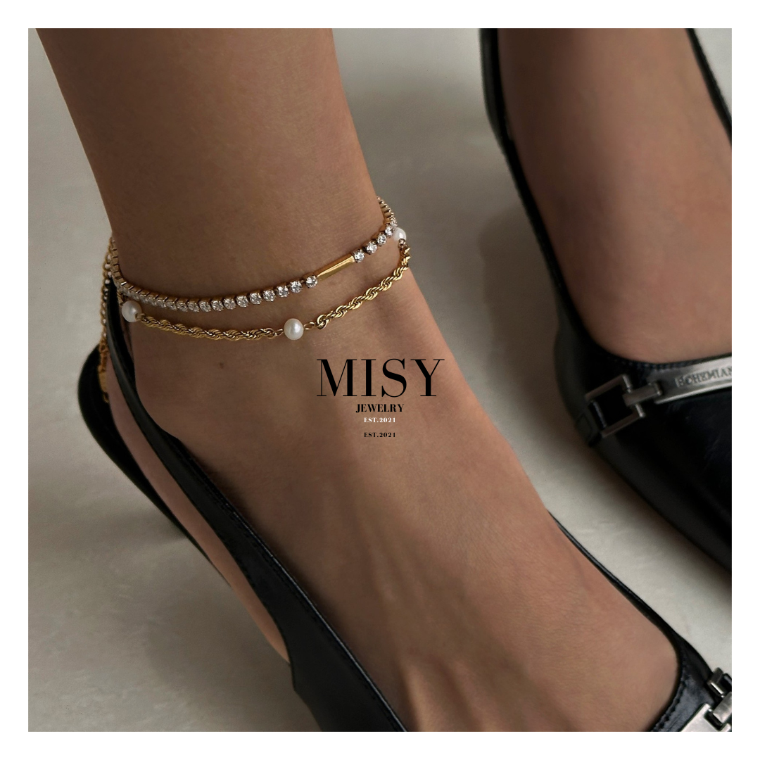 316L Zirconia Pate Anklet 詳細画像2｜Misy Jewelry