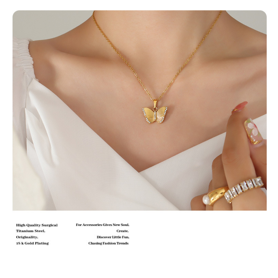 316L Zirconia Butterfly Necklace 詳細画像8｜Misy Jewelry