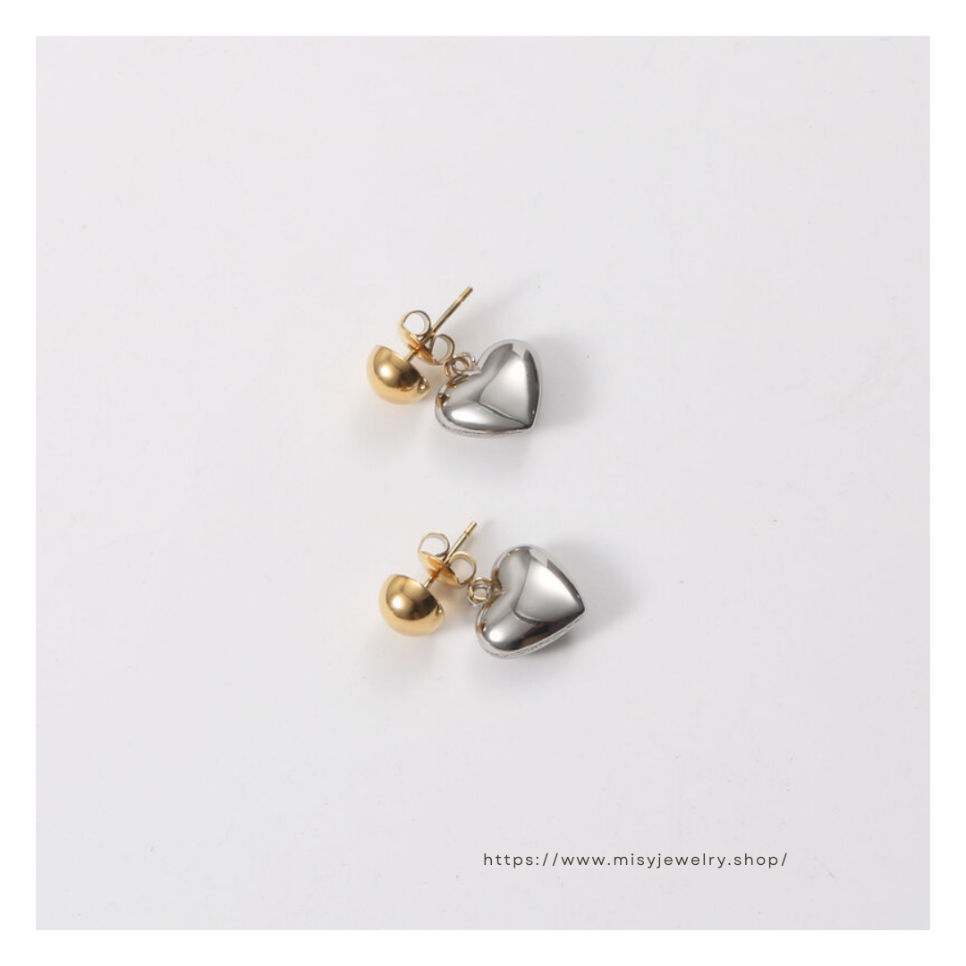 316L  Bi-color Heart Pierce 詳細画像3｜Misy Jewelry
