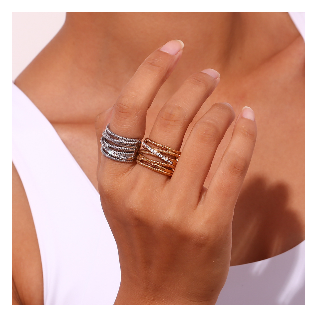 316L Twisted Zirconia Ring 詳細画像2｜Misy Jewelry