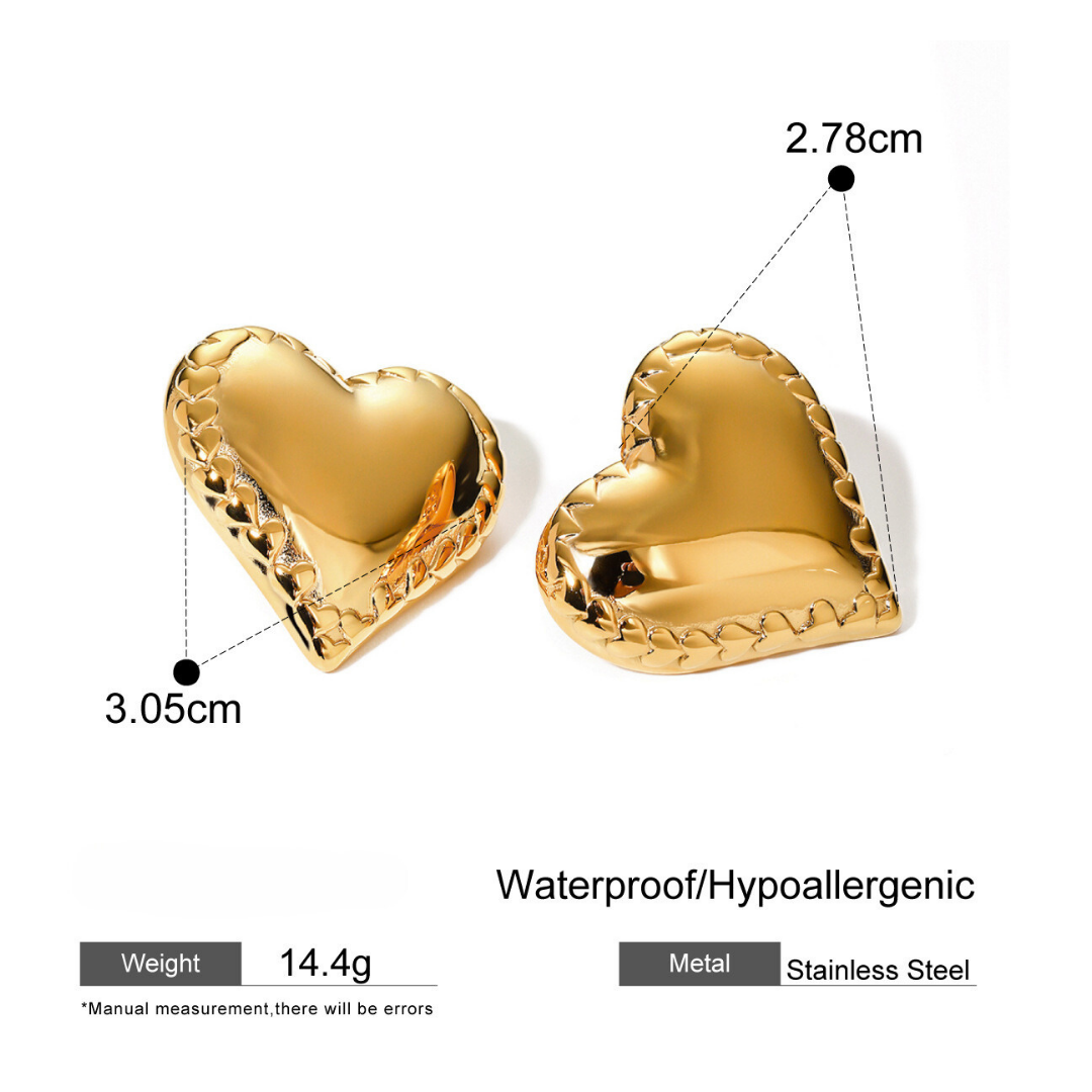 316L  Elegant Patch Heart Pierce 詳細画像2｜Misy Jewelry