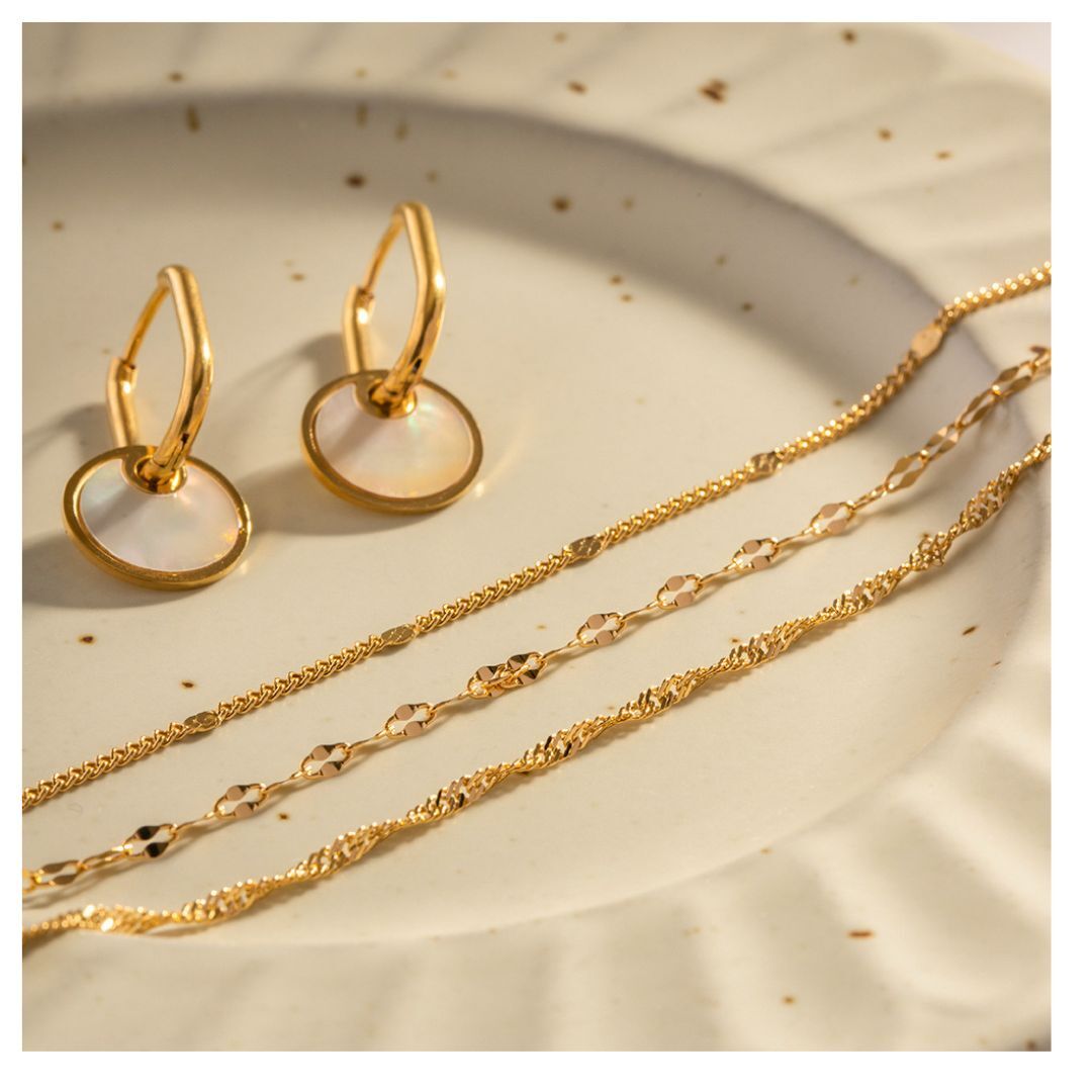 3連 Petal Screw Dot Necklace 詳細画像5｜Misy Jewelry