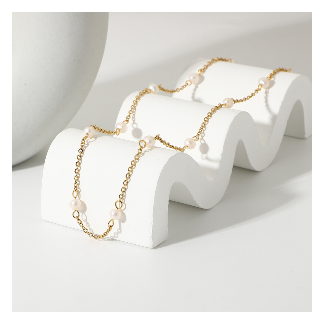 316L Linked Perl Necklace 詳細画像1｜Misy Jewelry