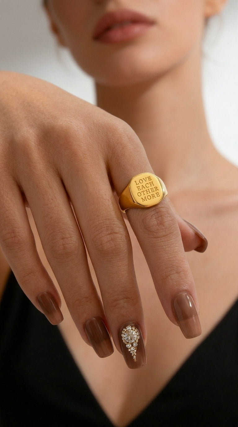 316L Square Ring~LOVE EACH OTHER~ — ディテール | リング | サージカルステンレス316L | Misy Jewelry