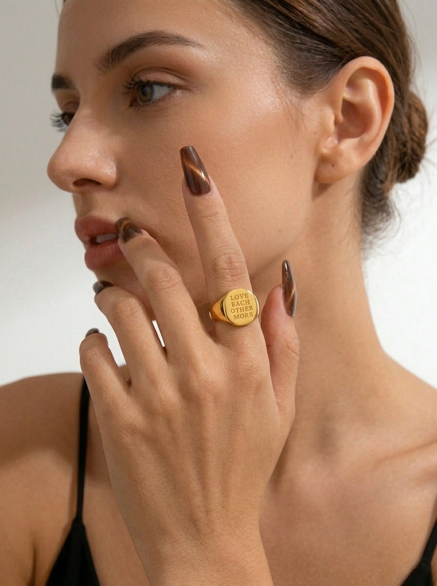 316L Square Ring~LOVE EACH OTHER~ — ディテール | リング | サージカルステンレス316L | Misy Jewelry