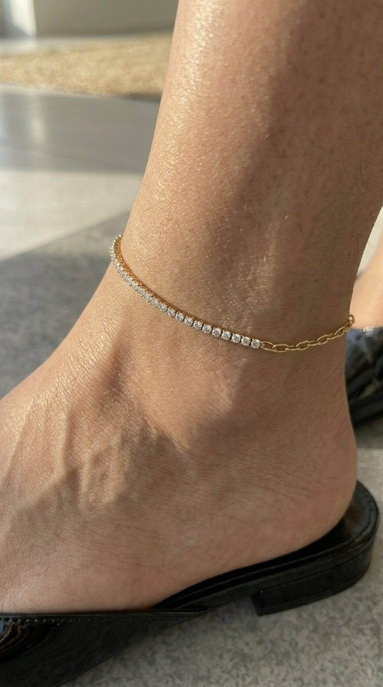 316L Chain & Zirconia Bracelet or Anklet — ディテール | ネックレス | サージカルステンレス316L | Misy Jewelry