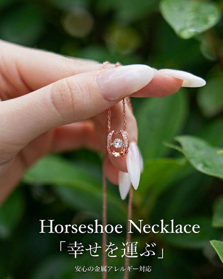 316L Horseshoe zirconia necklace