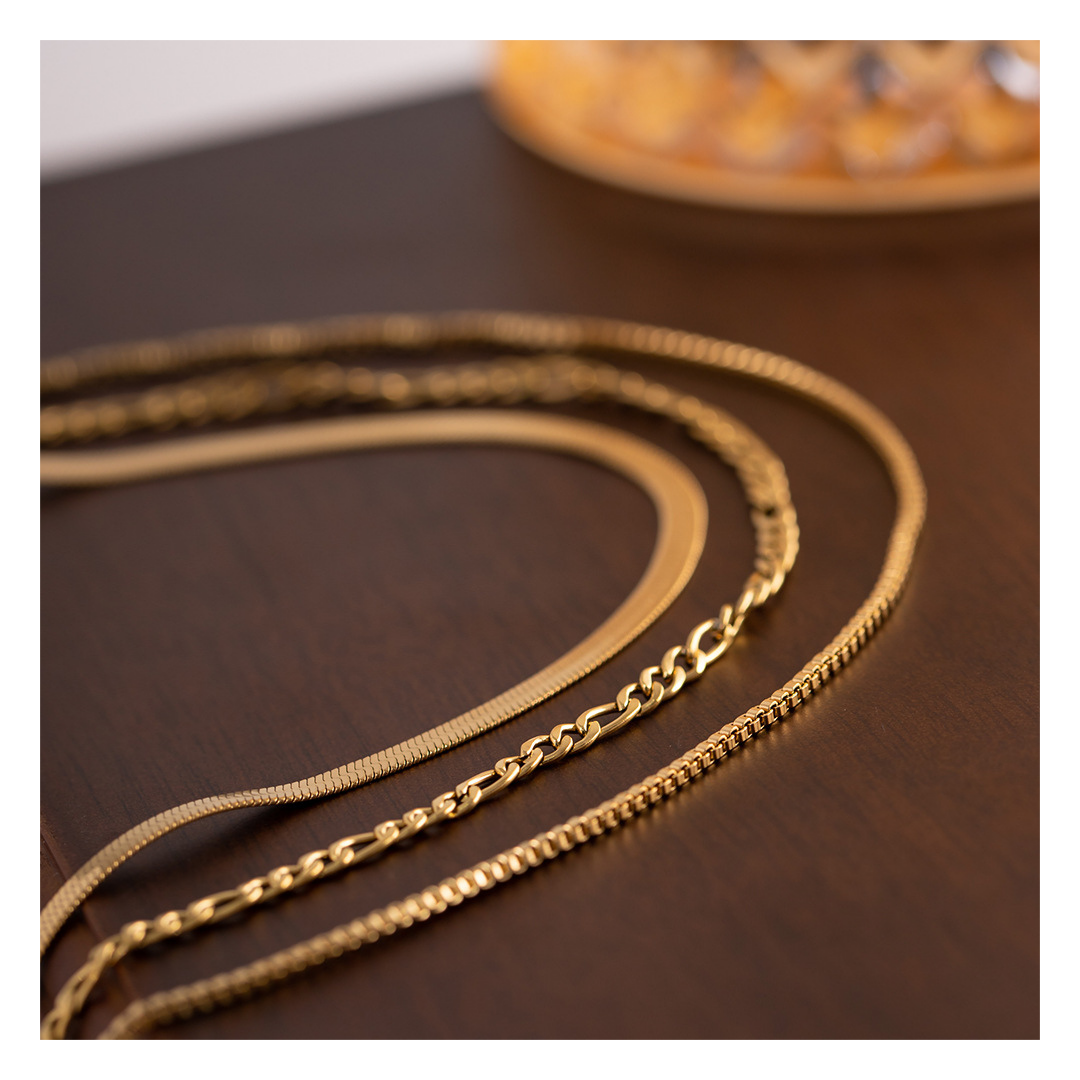 3連 Dot Figaro Chain Necklace 詳細画像4｜Misy Jewelry