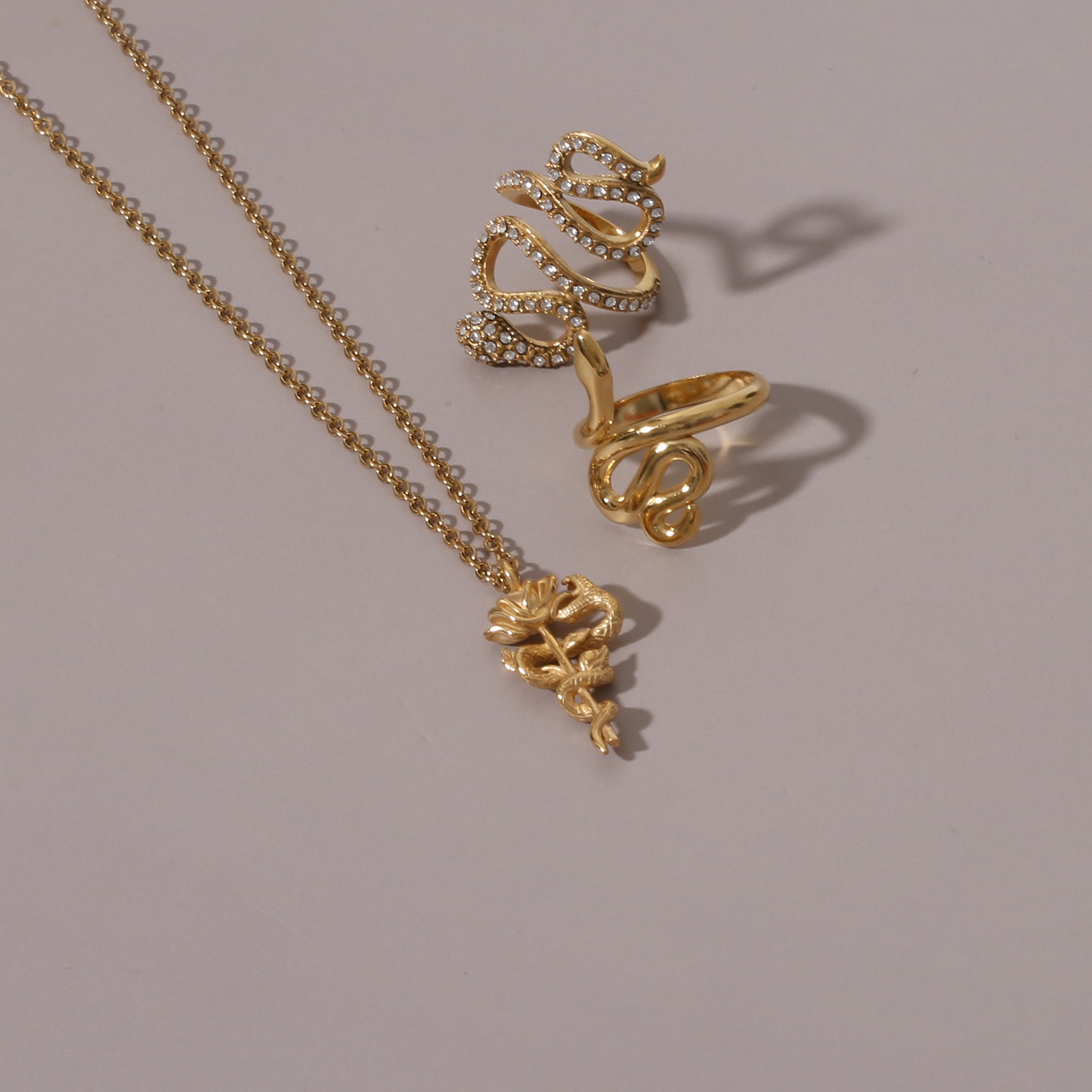316L Snake Rose Necklace 詳細画像3｜Misy Jewelry