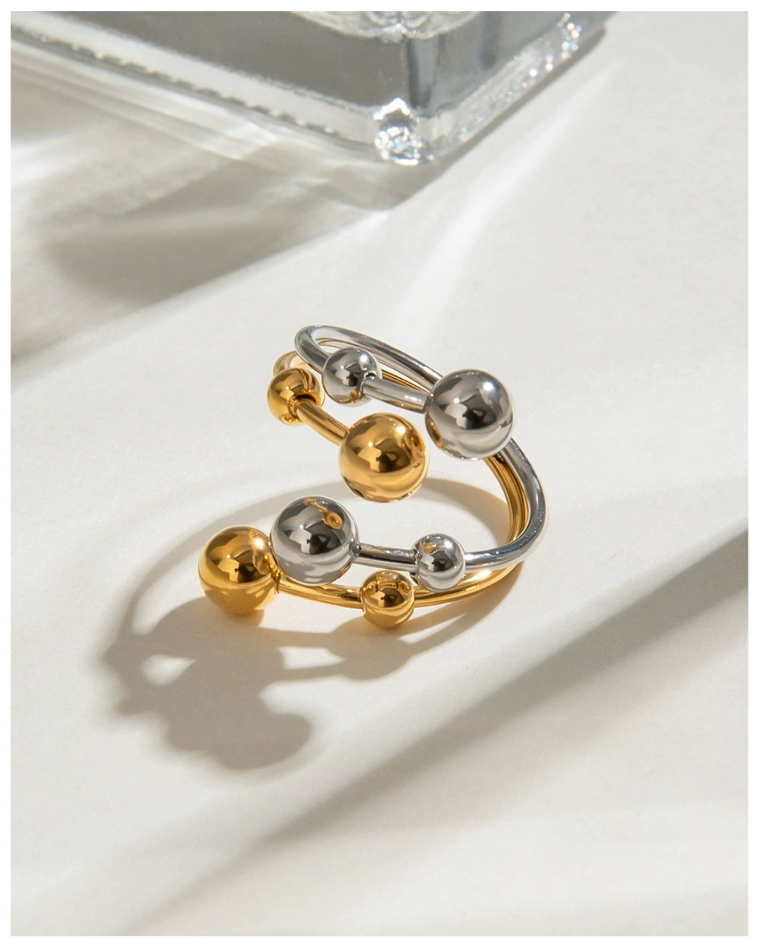 316L Bi-Color Sphere Bubble Ring3 詳細画像4｜Misy Jewelry