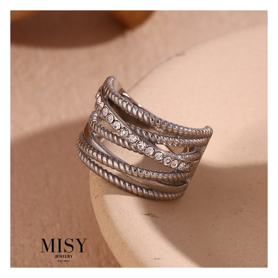 316L Twisted Zirconia Ring 詳細画像7｜Misy Jewelry