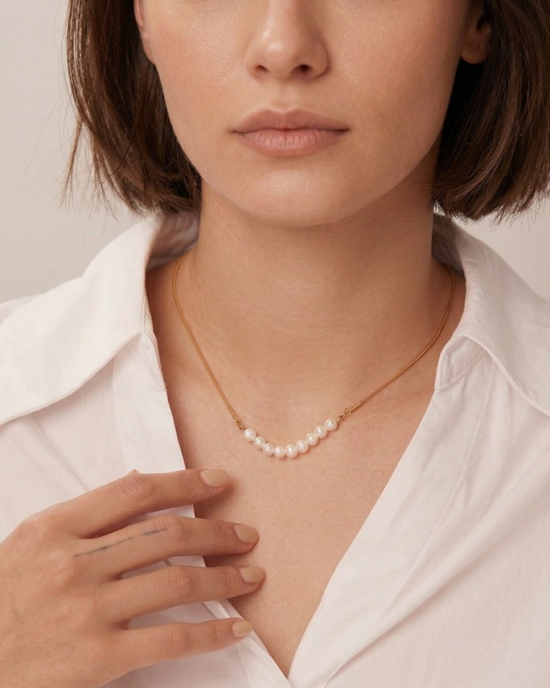 316L Snake Perl Necklace 詳細画像5｜Misy Jewelry