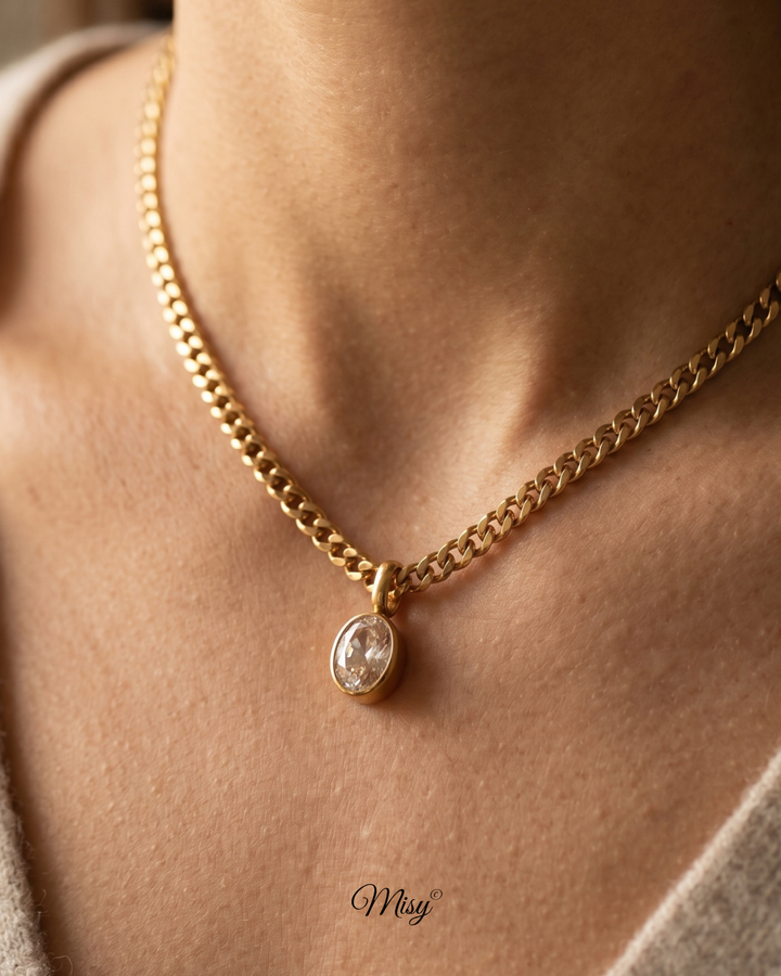 316L Zirconia Flat Necklace