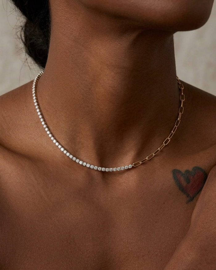 316L Chain & Zirconia Necklace