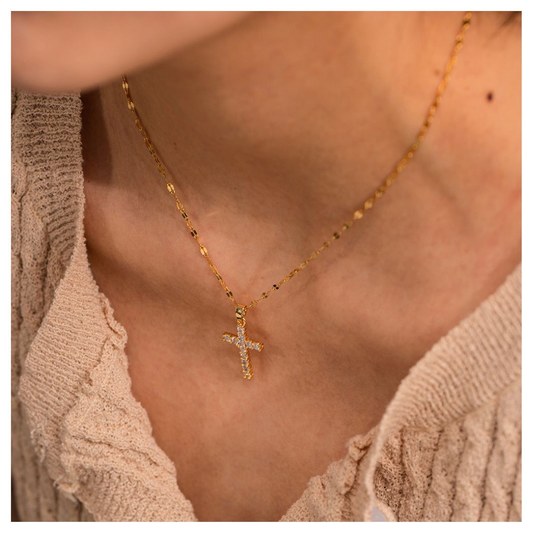 316L Zirconia Cross Necklace2 詳細画像1｜Misy Jewelry