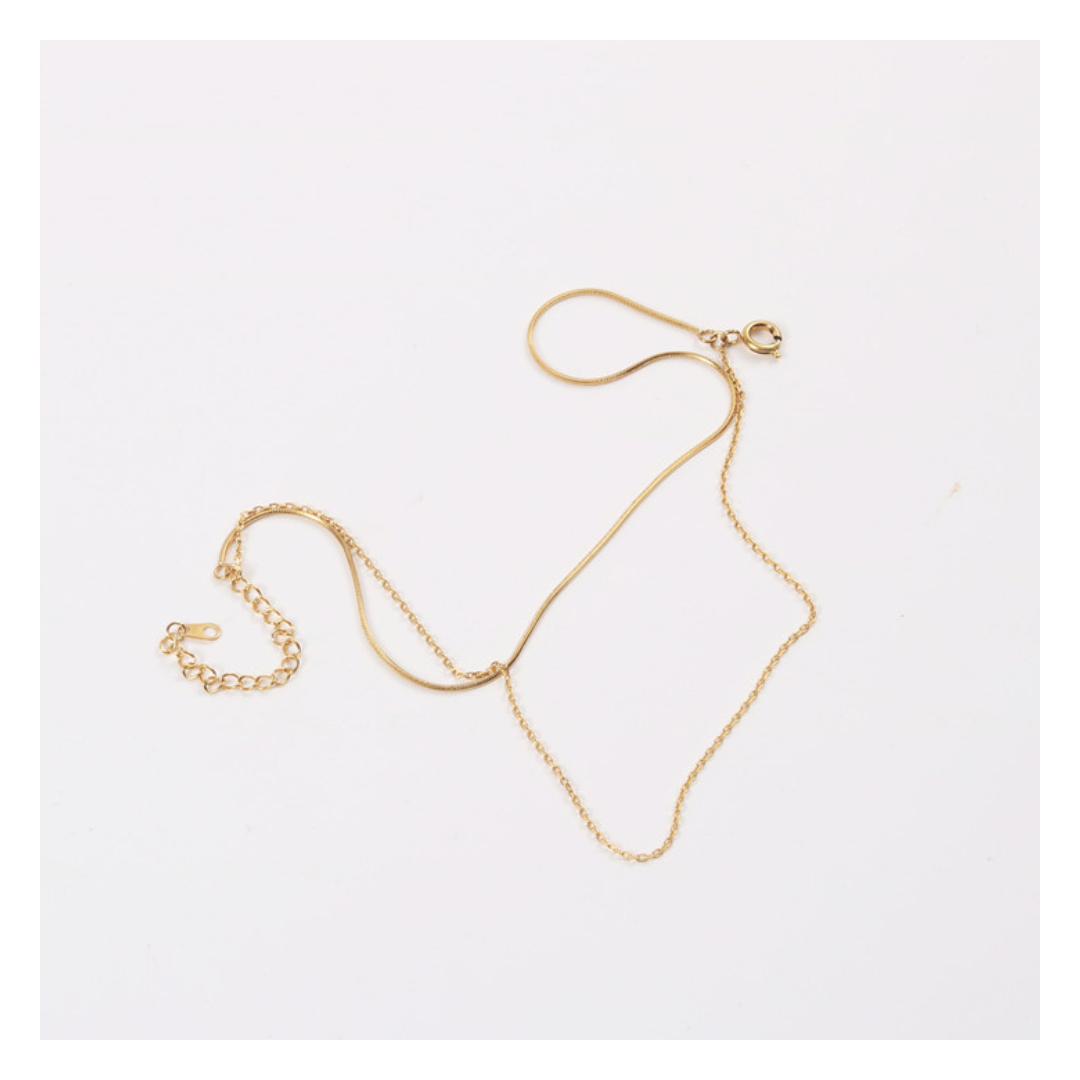 Snake & Chain Anklet — 着用イメージ | ネックレス | サージカルステンレス316L | Misy Jewelry