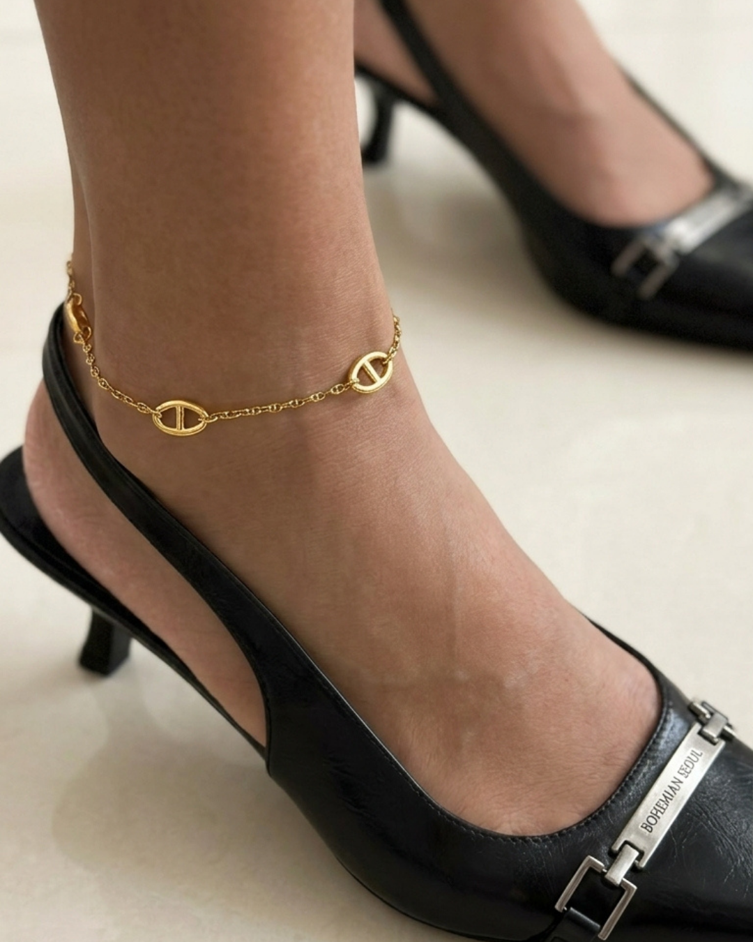 316L Anchor Anklet — 着用イメージ | ブレスレット | サージカルステンレス316L | Misy Jewelry