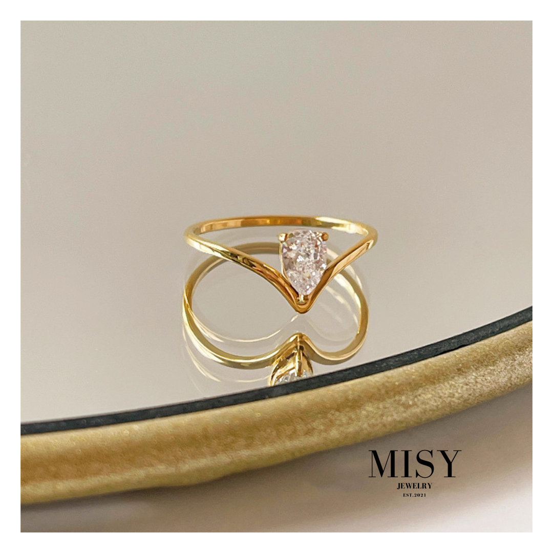 316L V Zirconia Ring - リング｜Misy Jewelry