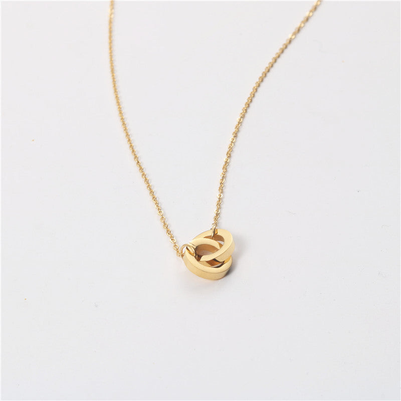 316L Double Ring Necklace 詳細画像2｜Misy Jewelry