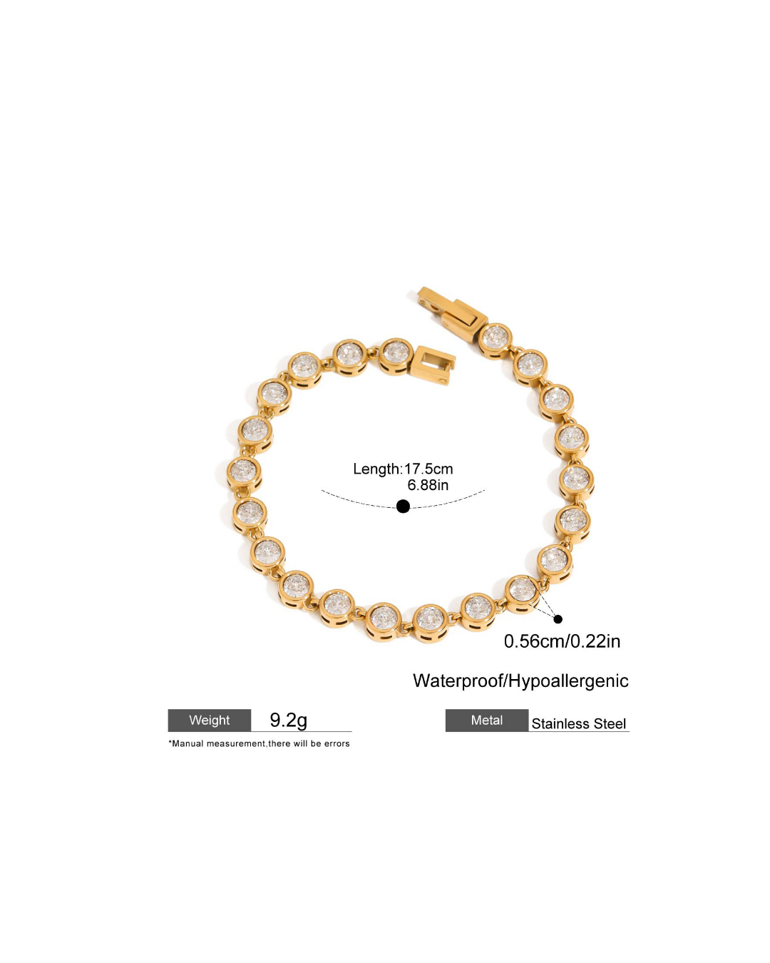 316L Sparkling Circle Bracelet 詳細画像3｜Misy Jewelry