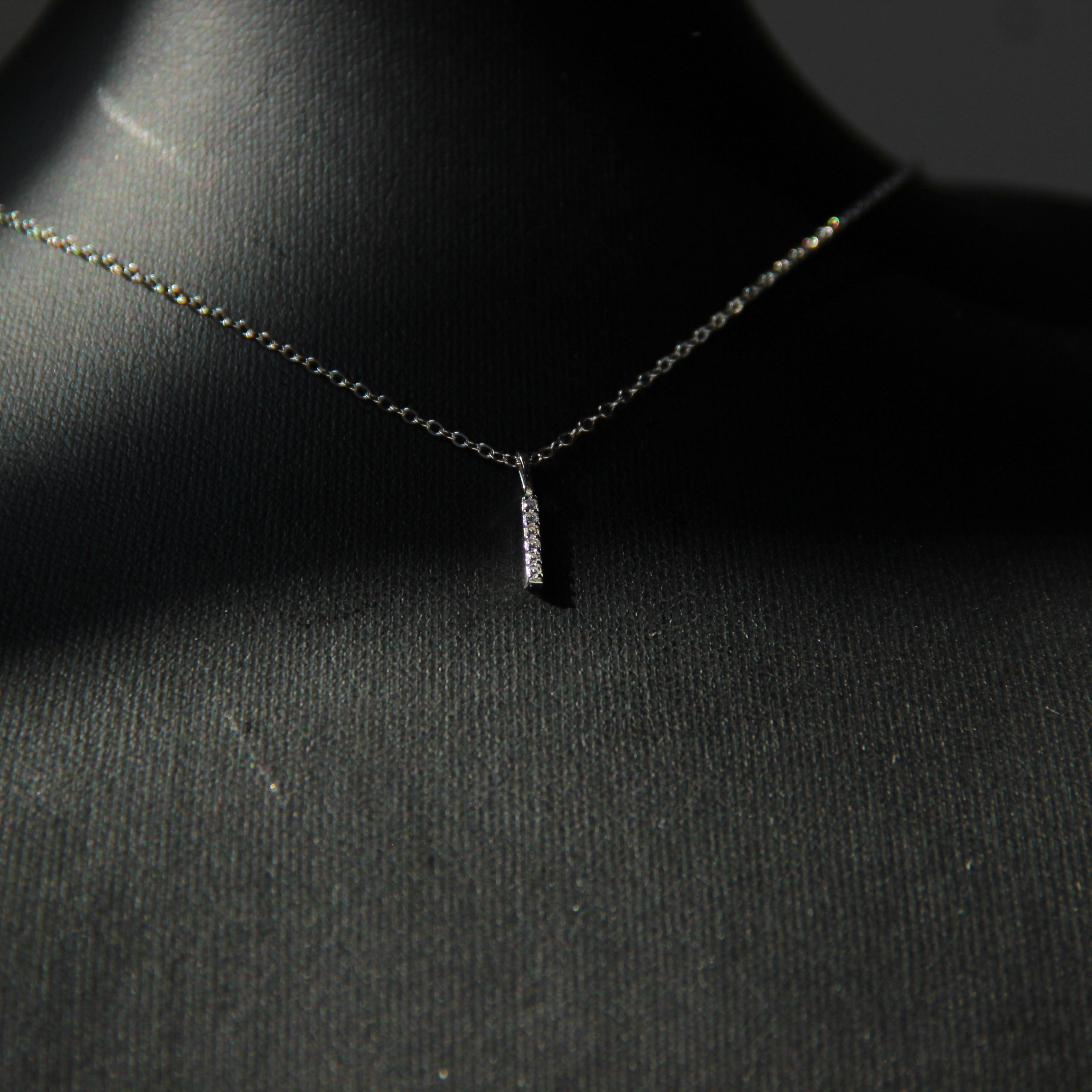 s925 Sterling Long Zirconia necklace gold silver — 着用イメージ | ネックレス | サージカルステンレス316L | Misy Jewelry