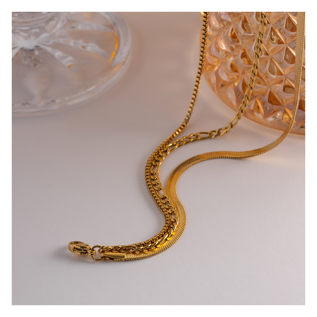 3連 Dot Figaro Chain Necklace 詳細画像1｜Misy Jewelry