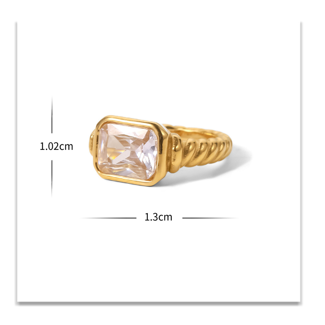 316L Zirconia Ring X cut 詳細画像1｜Misy Jewelry