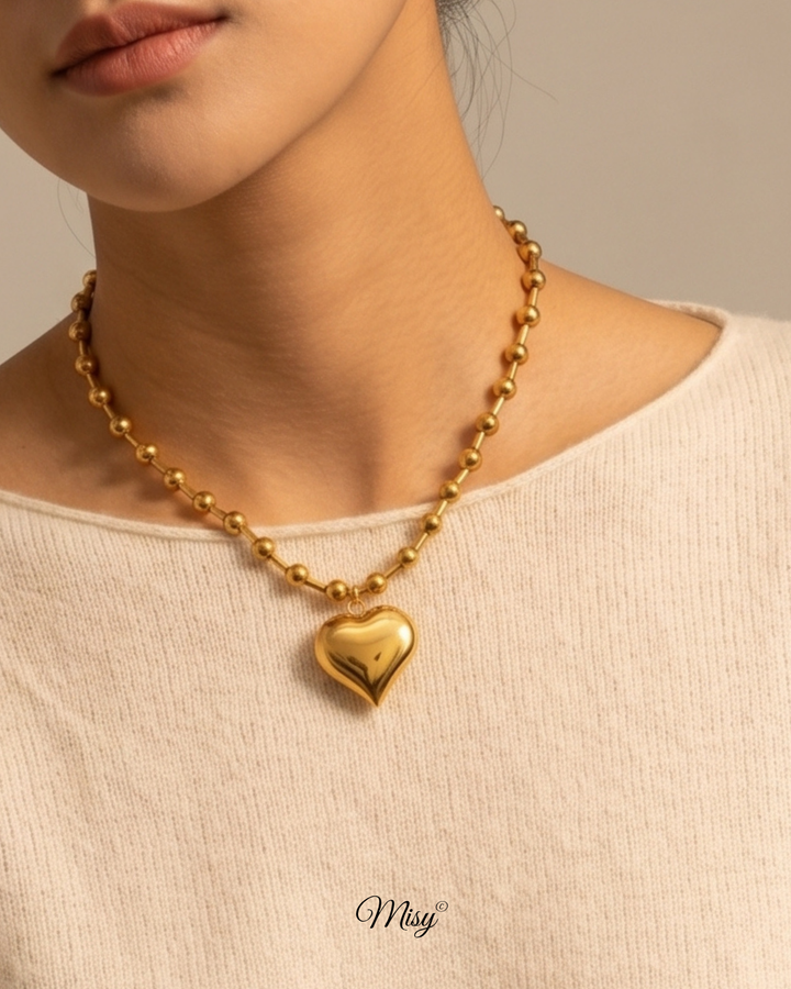 316L Ball Heart Necklace