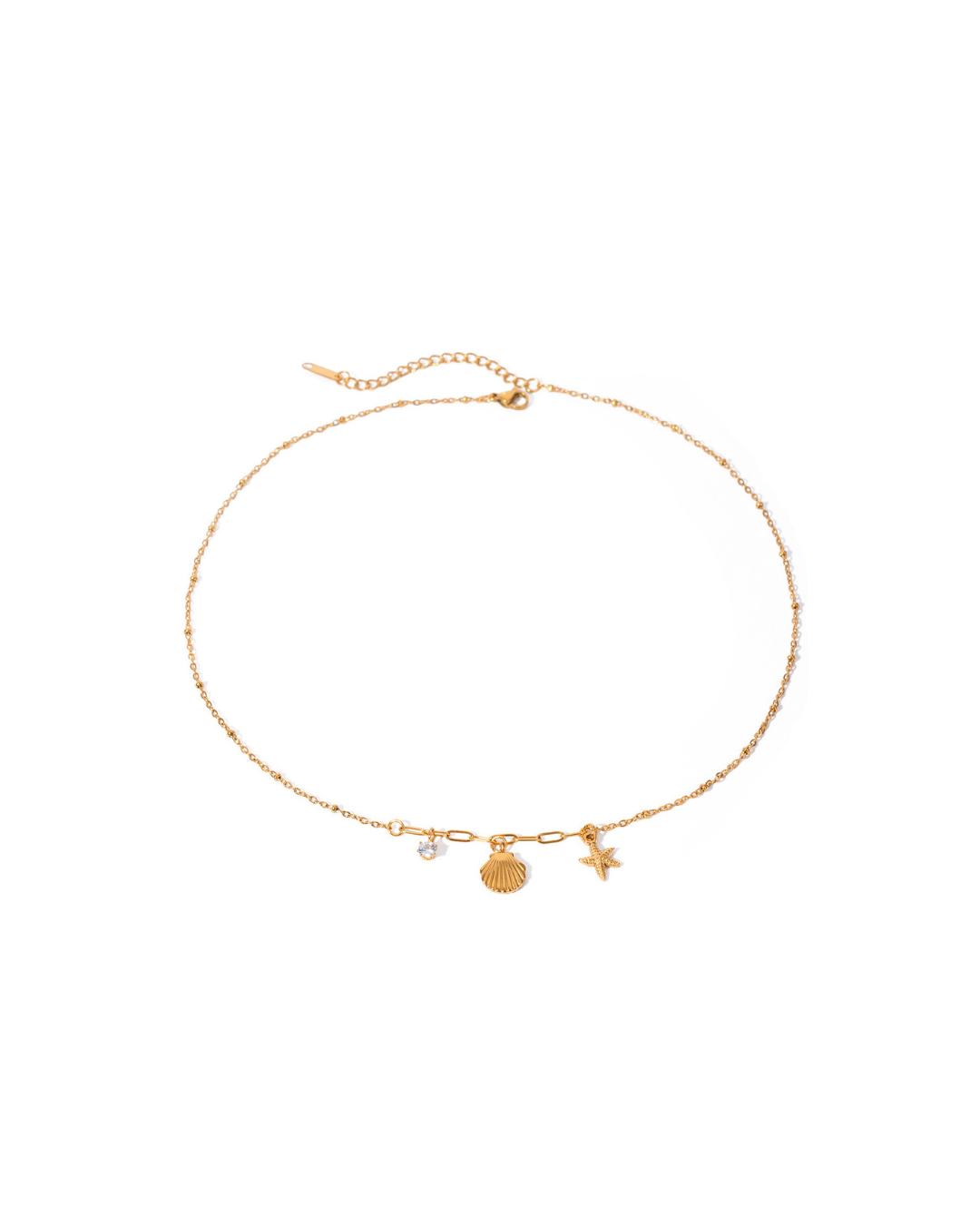 316L Shell & Starfish Charm Necklace 詳細画像5｜Misy Jewelry