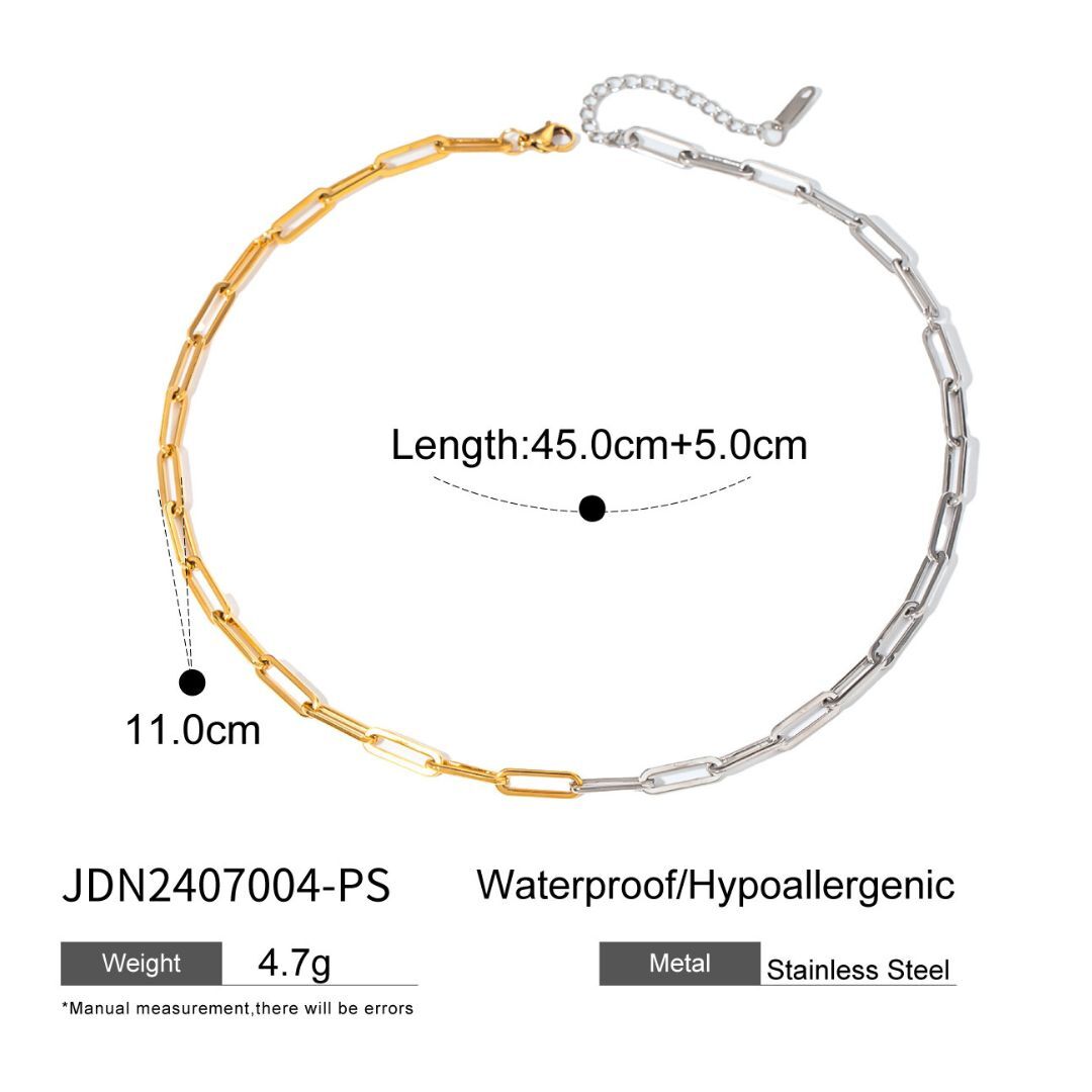 316L Bi color Chain Necklace 詳細画像2｜Misy Jewelry