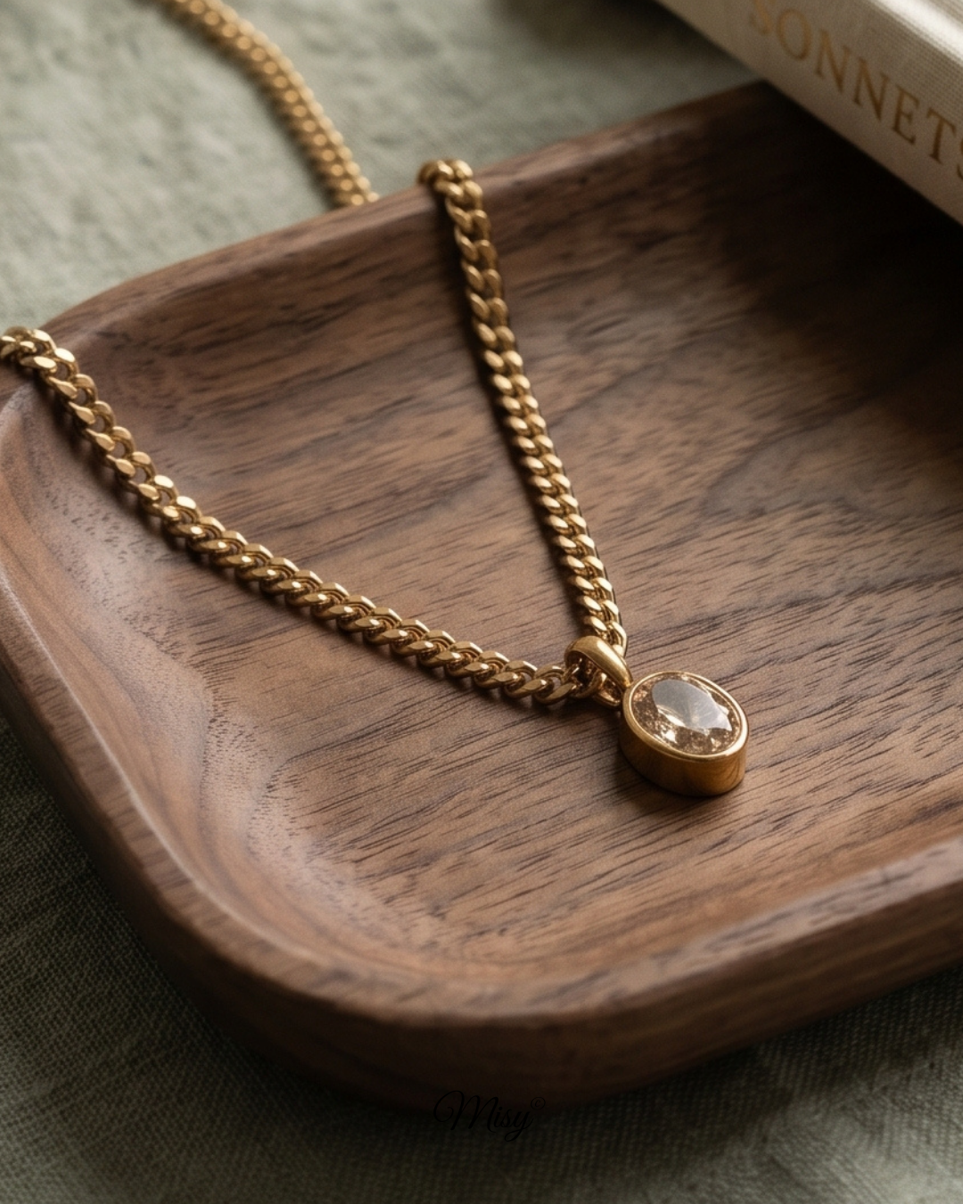 316L Zirconia Flat Necklace｜金属アレルギー対応 316Lサージカルステンレスジュエリー Misy（画像5）