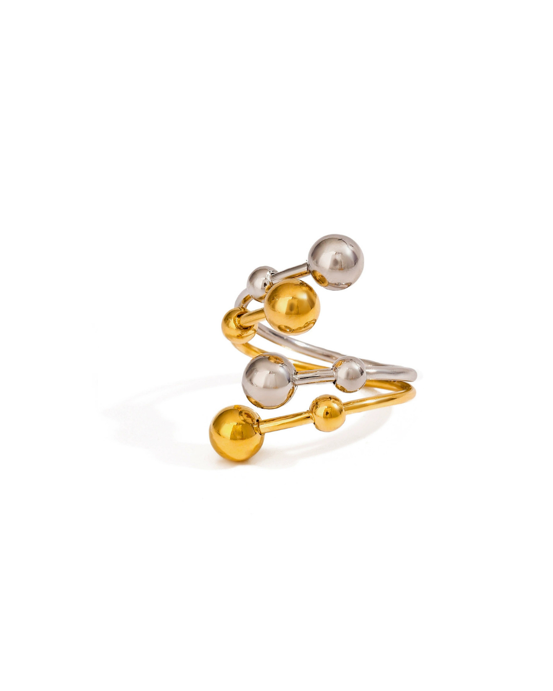 316L Bi-Color Sphere Bubble Ring3 詳細画像5｜Misy Jewelry