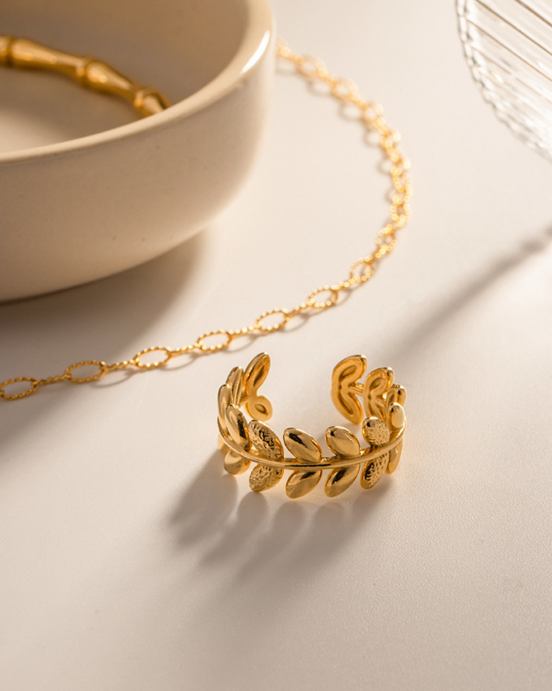 316L Leaf Line Ring 詳細画像3｜Misy Jewelry