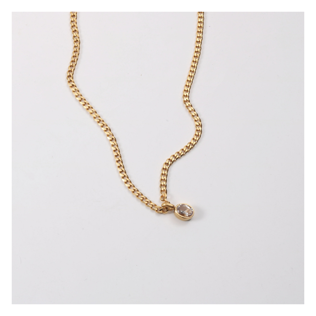 316L Zirconia Flat Necklace — ディテール | ネックレス | サージカルステンレス316L | Misy Jewelry