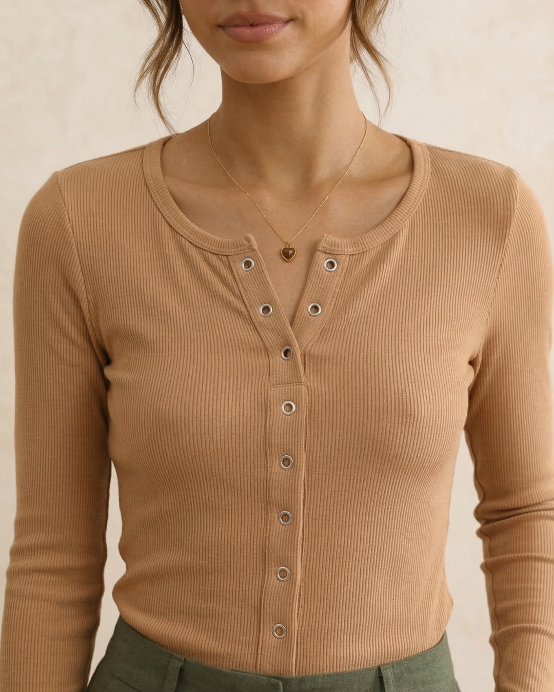 316L  Tiger Eye Heart Necklace 詳細画像1｜Misy Jewelry