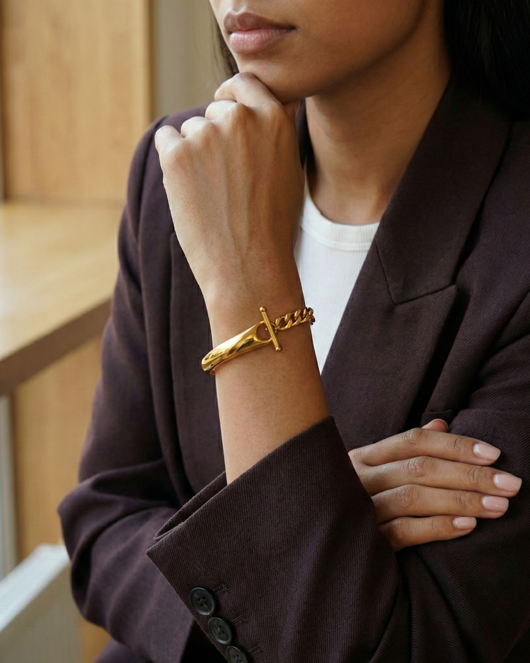 316L T-Bar Curve Chain Bracelet — ディテール | ネックレス | サージカルステンレス316L | Misy Jewelry