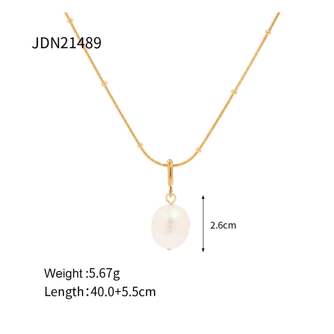 316L Eternal Pearl Necklace 詳細画像3｜Misy Jewelry