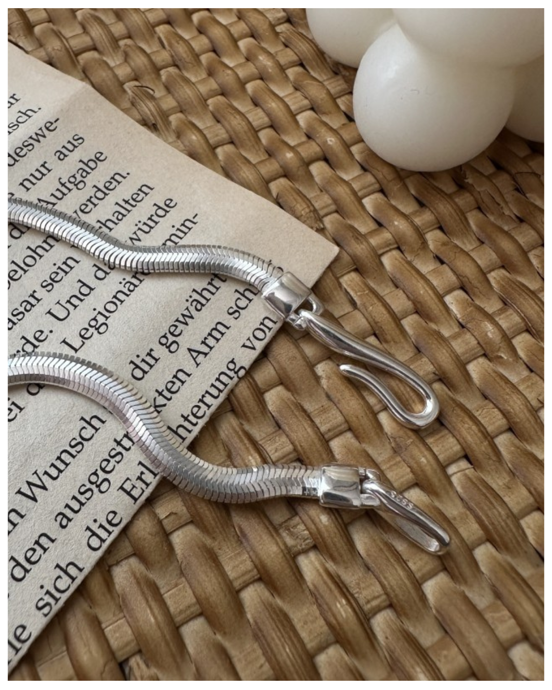 s925 Slim Silver Hook Bracelet 詳細画像1｜Misy Jewelry